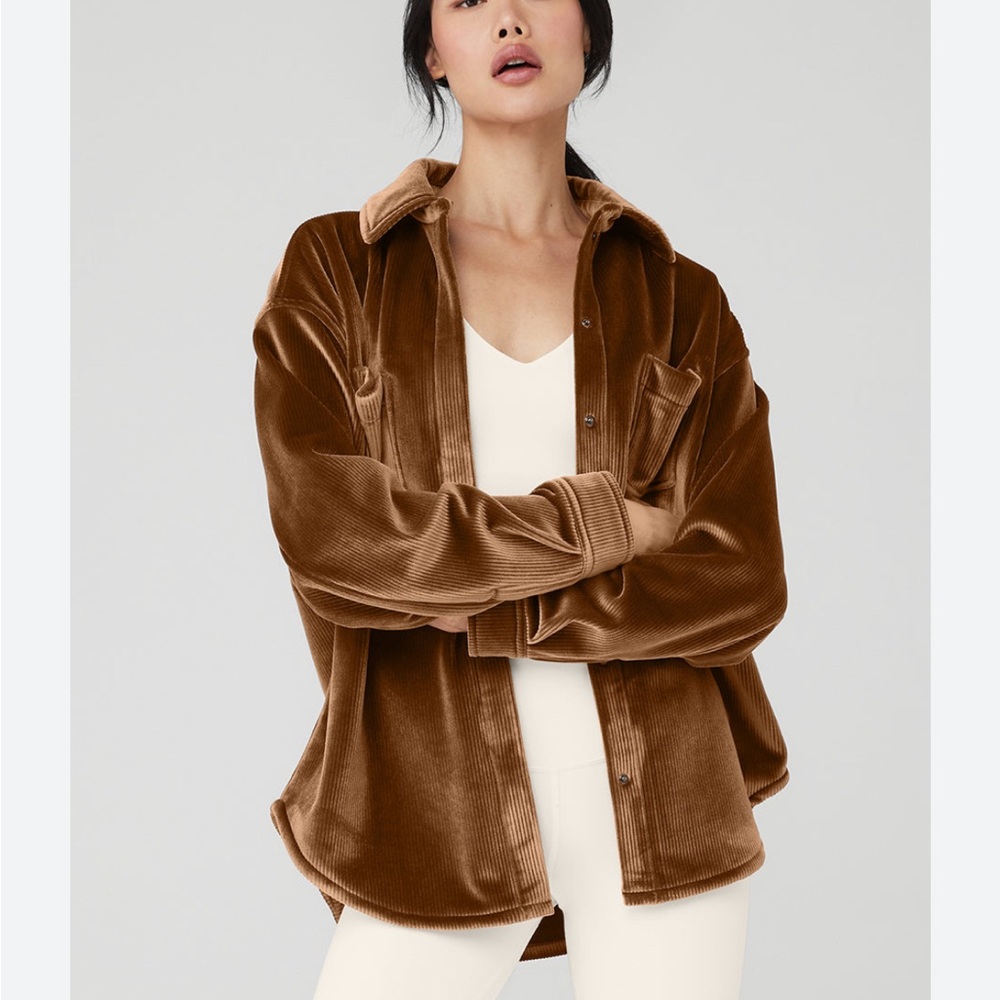 ALO Yoga Brown Velvet Shacket